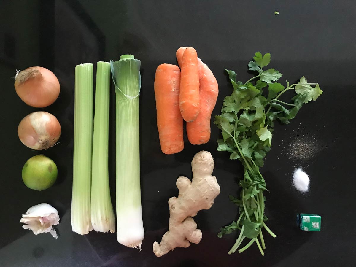 Ingredients for carrot soup