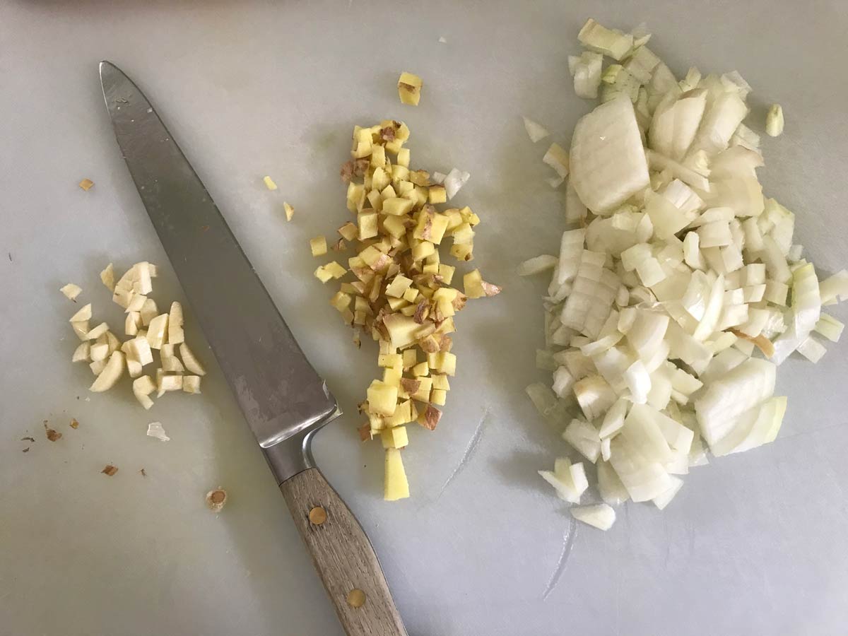 Chop Garlic and ginger